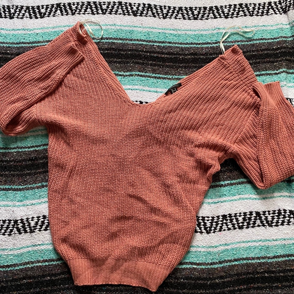 peachy deep v neck sweater